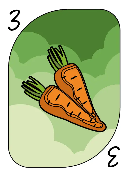 Carte Nutrino n°3 - carottes, source de fibres et vitamines
